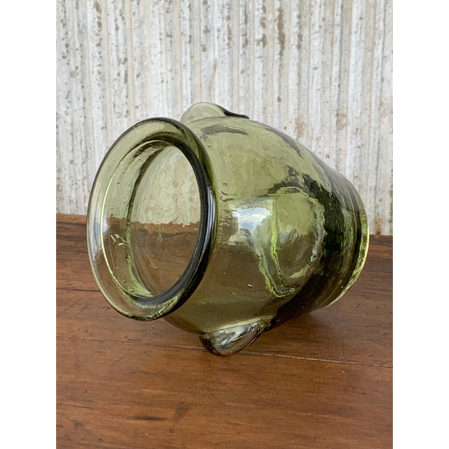 Glass Early 20th Century Green Glass Canister Storage Jars, Spain Flour, Tea, 1960s For Sale - Image 7 of 18