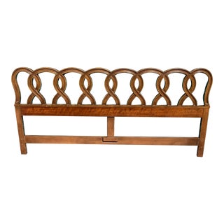 1970s Mid-Century Modern Wooden King Size Headboard For Sale