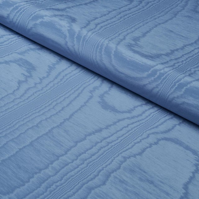 Schumacher Schumacher Washington Moiré Fabric In Cobalt For Sale - Image 4 of 5