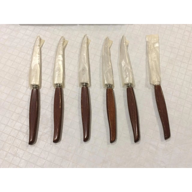 1960s Mid Century Atkinson Brothers Celebrated Cutlery Milton Works Steak Knives Made in Sheffield, England - Set of 6 For Sale - Image 5 of 13
