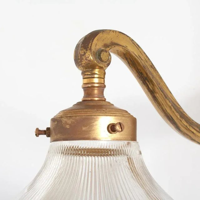 Antique Glass Wall Light from Holophane, 1950s For Sale - Image 4 of 7