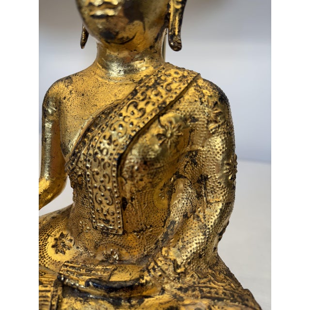 Southeast Asian Gilded Cast Iron Buddha Lamps, 20th Century, Set of 2 For Sale - Image 11 of 18