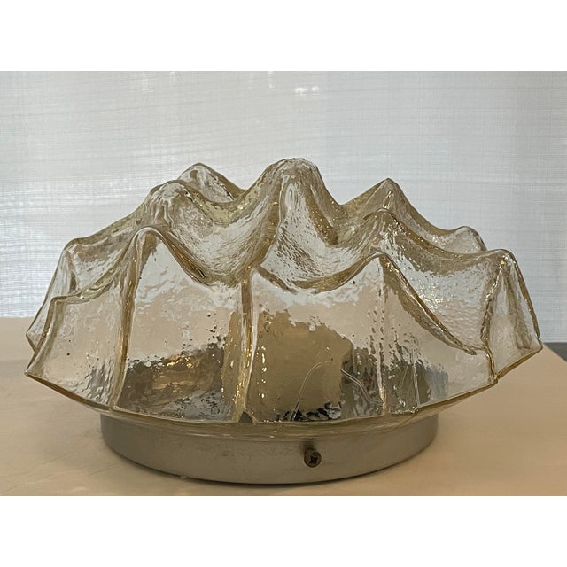 Glass Vintage Mazzega Murano Glass Light Fixture - Flushmount For Sale - Image 7 of 12