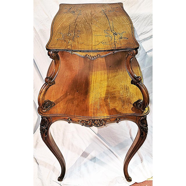 Late 19c French Country 2 Tier Tea Table For Sale - Image 11 of 13