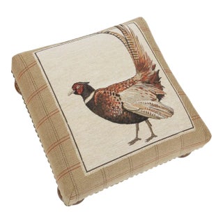 00 Fantail Pheasant Tapestry Footstool For Sale