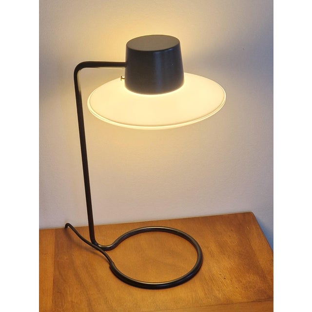 Louis Poulsen Oxford A.J. Lamp in Black Steel and Opal Blown Glass by Arne Jacobsen for Louis Poulsen, 1963 For Sale - Image 4 of 18