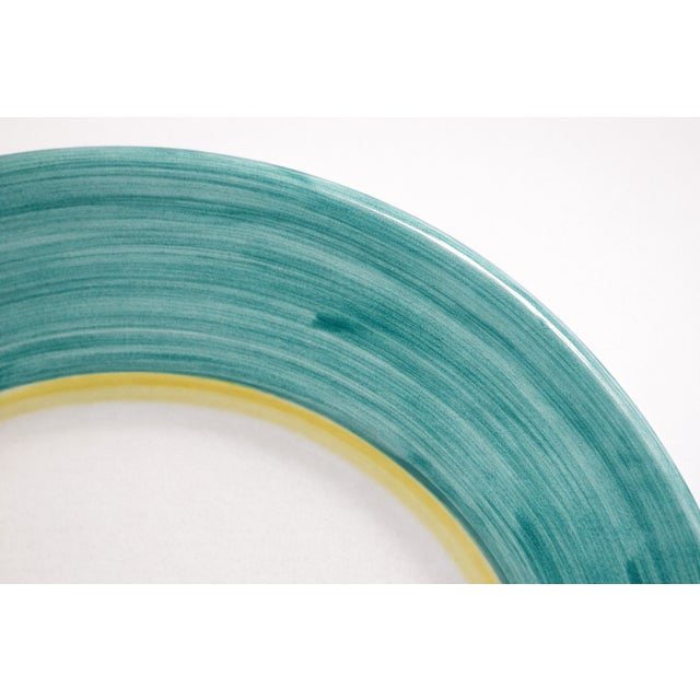 2020s Intreccio Teal 4-Piece Place Setting | Hand-Painted Italian Dinnerware From Deruta For Sale - Image 5 of 11