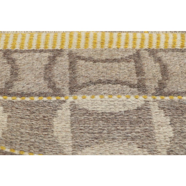 Mid 20th Century Mid 20th Century Vintage Swedish Deco Kilim Rug, 05'02 X 07'09 For Sale - Image 5 of 10