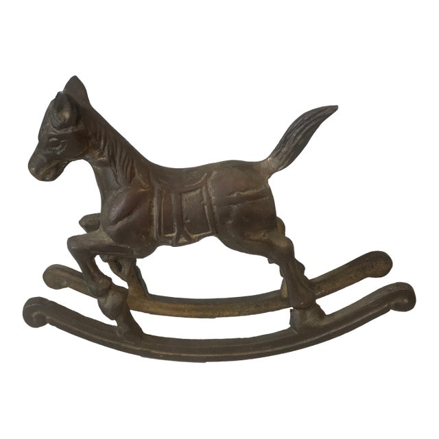 1980s Brass Rocking Horse For Sale