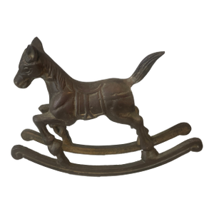 1980s Brass Rocking Horse