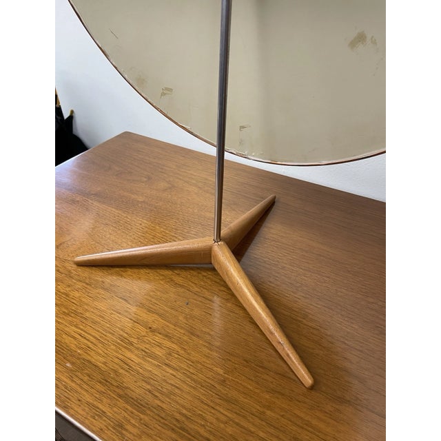Mid Century Modern Teak Table Mirror, Made in Sweden by Luxus, Vittsjö, Uno & Östen Kristiansson For Sale In New York - Image 6 of 8