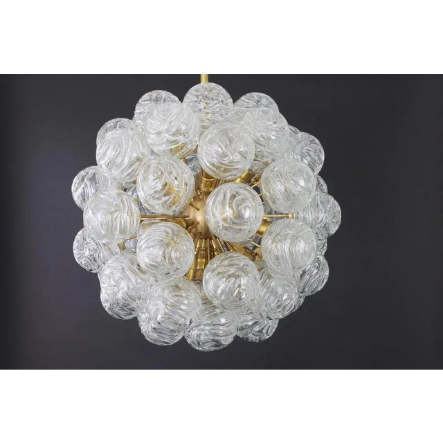 Metal German Sputnik Chandelier with Snow Glass Balls by Doria, 1970s For Sale - Image 7 of 14