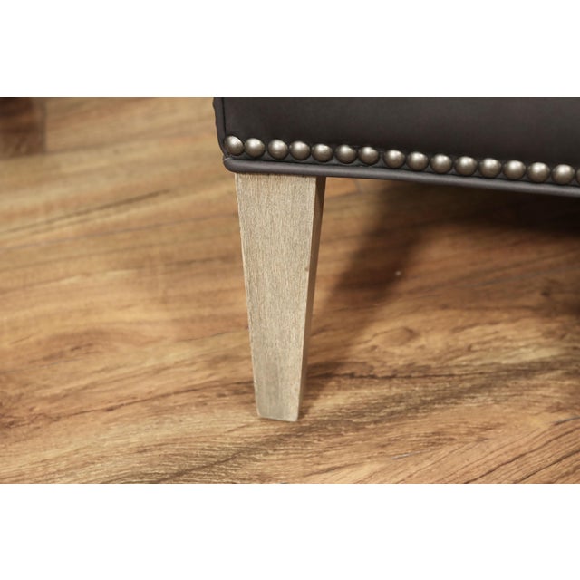 Wood Hancock & Moore Chase Channel Back Chair, Driftwood Frame & Nail Trim For Sale - Image 7 of 8