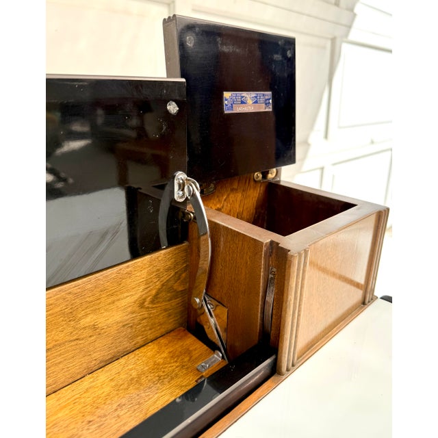 Brown Vintage Art Deco American Cabinet Co. Steel Office Cabinet With Porcelain Enamel Top For Sale - Image 8 of 18