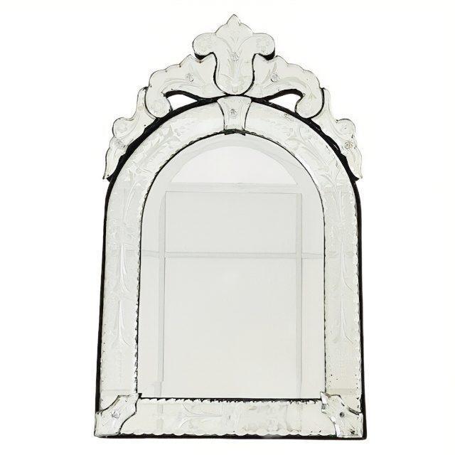 Glass Antique Venetian Etched Mirror, 1900s For Sale - Image 7 of 7