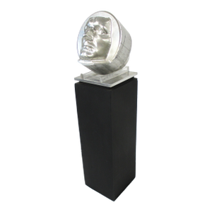Cast Aluminum Mid Century Face Sculpture Signed Sp 1967