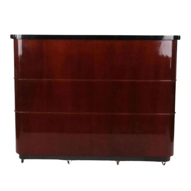 Art Deco Style Mahogany 3 Piece Cabinet With Mirror and Floating Bar For Sale - Image 4 of 8