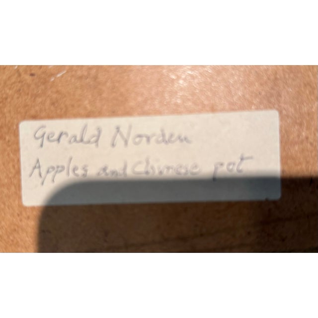 1990s Gerald Norden Original Signed “Apples and China”, Framed For Sale - Image 4 of 4