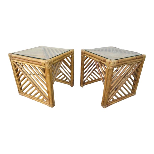 Pair of Bamboo Side Tables Chairish