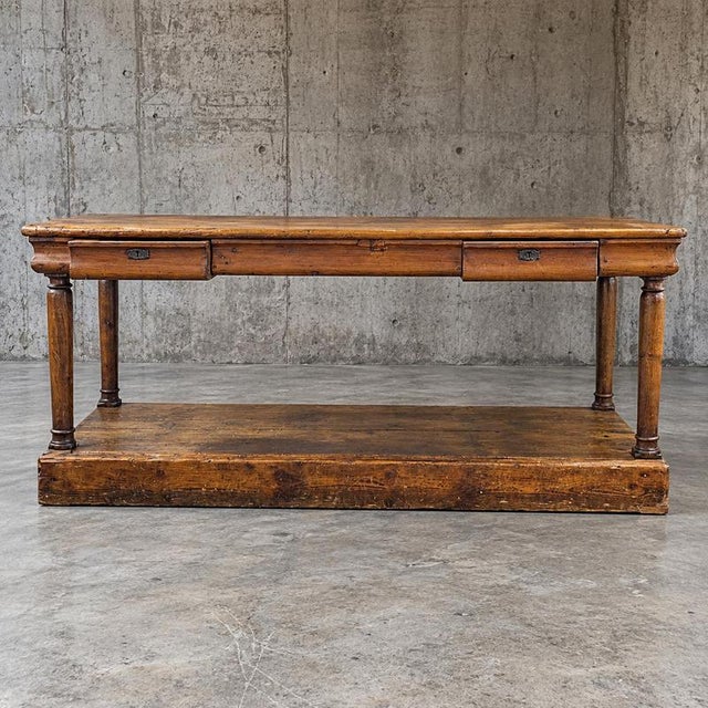 Antique French Drapers Table in Pine, 1900s, Set of 2 For Sale - Image 4 of 8