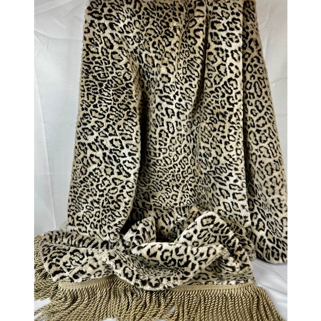 Custom Faux Snow Leopard Throw With Bullion Fringe Chairish