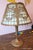 Glass Signed Edward Miller Art Nouveau Style Slag Glass 6 Panel Table Lamp, C1920s For Sale - Image 7 of 14