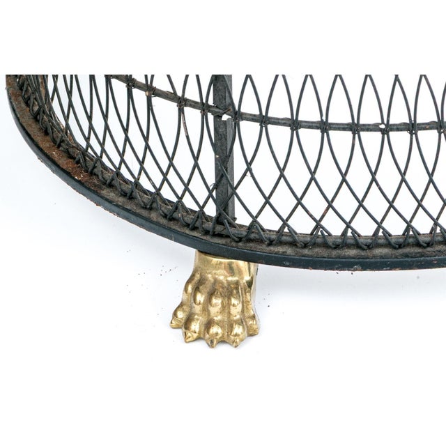 Mid 20th Century Vintage Brass and Wire Serpentine Fireplace Fender For Sale - Image 5 of 6