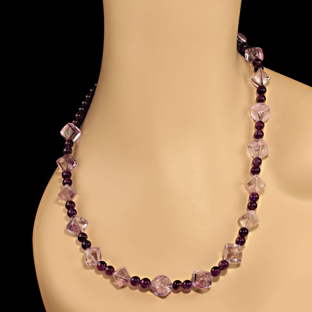 This is part of Chairish’s Fine Jewelry assortment. Stunning 21-Inch Amethyst Cube Necklace Elevate your jewelry...