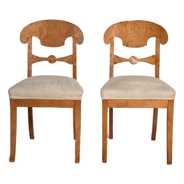 Pair of Biedermeier Side Chairs, 19th Century Swedish For Sale