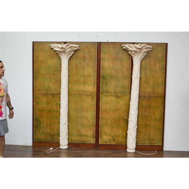 Mid 20th Century Mid 20th Century Hollywood Regency Palm Tree Wall Torchères, Dorothy Draper Inspired - a Pair For Sale - Image 5 of 12