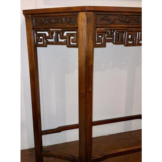 Asian Antique Asian Carved Wood Console Table For Sale - Image 3 of 5