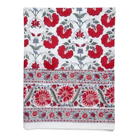 Janvi Queen Bed Red Fitted Sheet For Sale