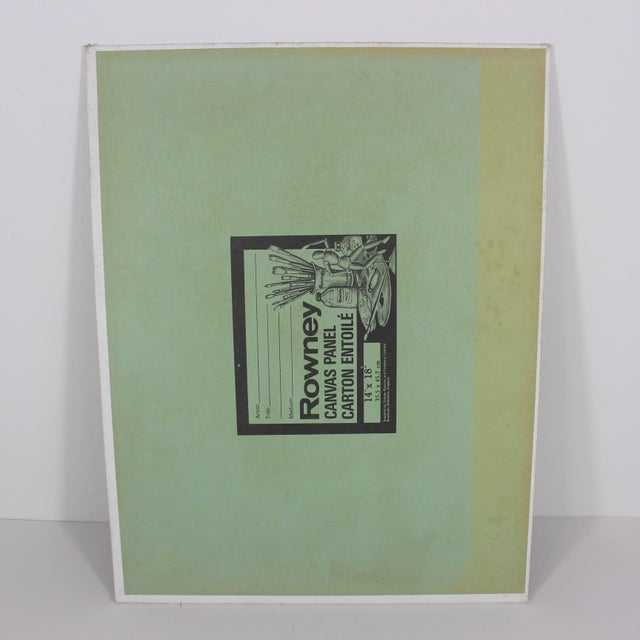 Textile Vintage Landscape Oil Painting, Original Art, Signed by Artist Trees, Path, Rustic Unframed For Sale - Image 7 of 10