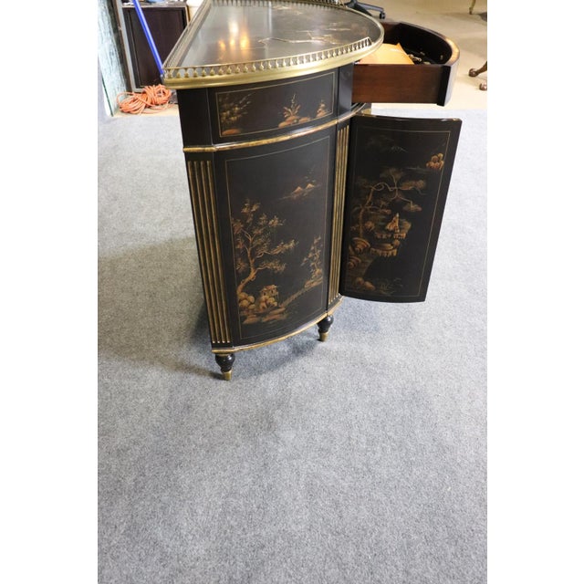 Theodore Alexander New Old Stock Painted Chinoiserie Demilune Commode For Sale - Image 15 of 15