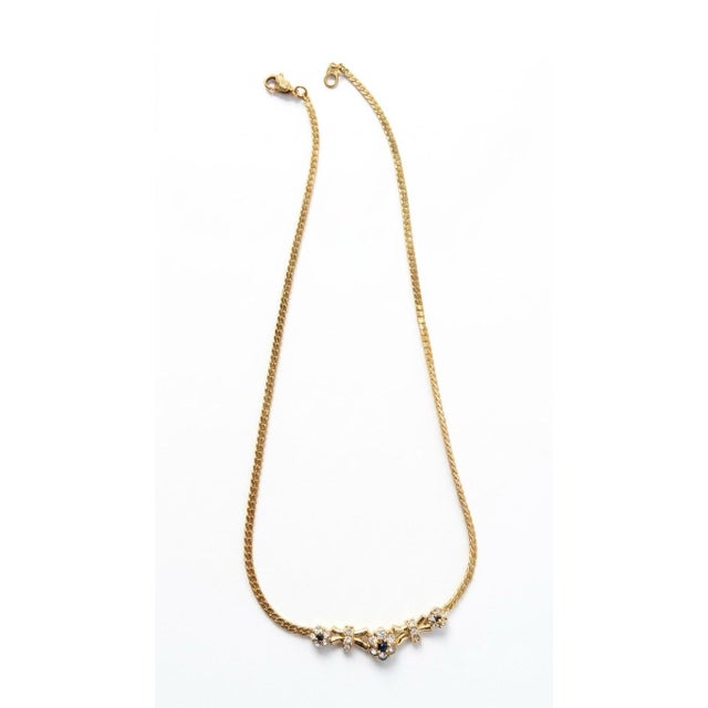 Vintage Gold-Plated Rhinestone Necklace, 1980s For Sale - Image 3 of 3