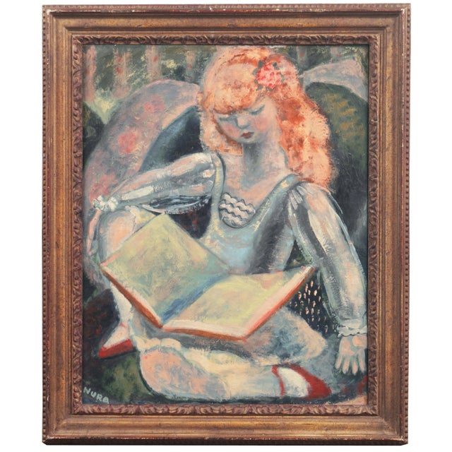 'Story Time' by Nura Ulreich, 1928, Paris, Salon D'Automne, New York, Art Students League, Corcoran, Pennsylvania Academy of Fine Arts, Art Deco For Sale - Image 12 of 12