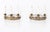 Pair of French Empire Style Gilt Wrought Iron Three-Branch Wall Sconces, each with pierced scroll form back plate and drop...