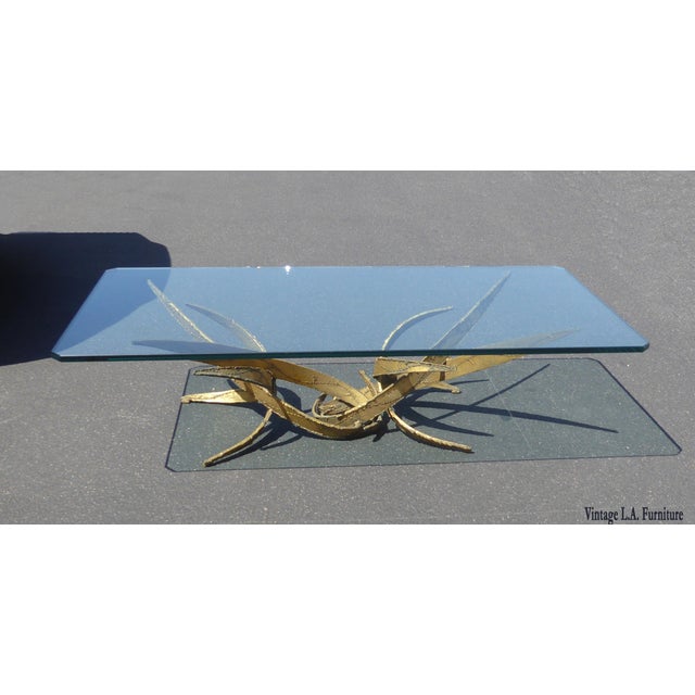 Silas Seandel Brutalist Gold Coffee Table Mid Century ...