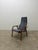 Lamino arm lounge chair with blue-gray sheepskin fabric on a teak wood frame by Yngve Ekström for Swedese, 1990s.
