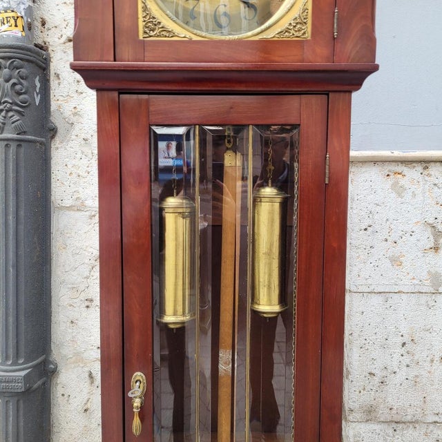 George III Grandfather Clock in Wood and Gilt Brass, England, 1940s For Sale - Image 11 of 18
