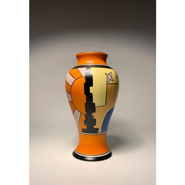 1990's Wedgwood Bizarre Sunray Meiping Vase by Clarice Cliff. From a Limited Edition of only 250. While not from the 1930s...