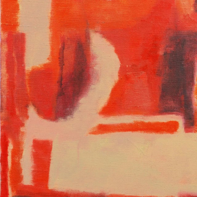 'Abstract in Coral and Ivory' by M. Rosera, 1963, Mid-Century Modernist Abstraction in Warm Colors For Sale - Image 4 of 8