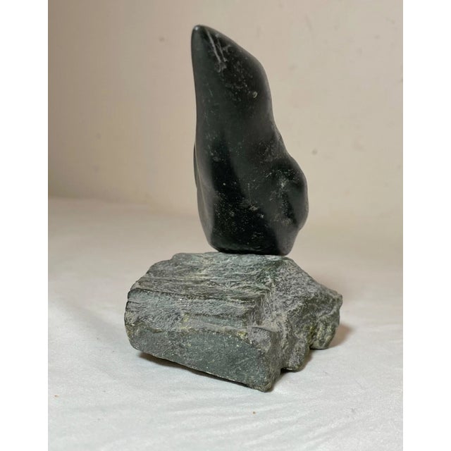 Green Share Vintage Hand Carved Asaina Adamee Soapstone Canadian Eskimo Inuit Bird Sculpture For Sale - Image 8 of 11
