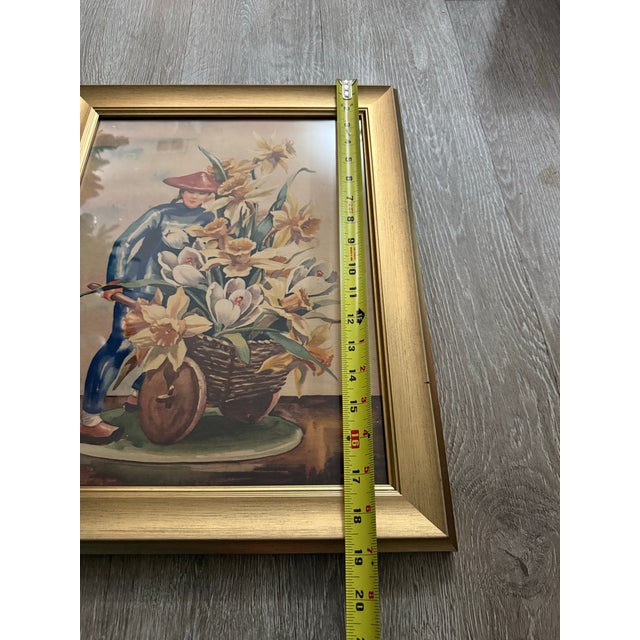 1920s Cochet Pastel Print 1960s 19x15 Framed For Sale - Image 4 of 5