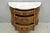 Vintage French Louis XV Style Bombe Demilune Marble Top Floral Painted Commode For Sale - Image 9 of 14