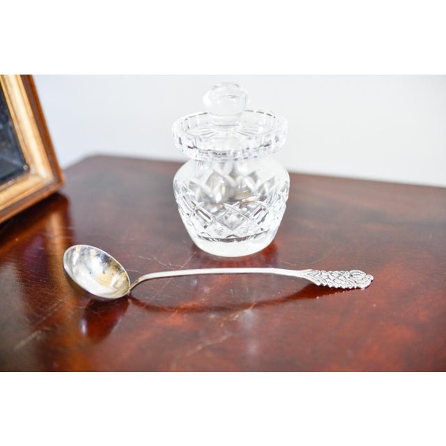 Vintage Arias Peru Sterling Silver Sugar or Condiment Spoon, Floral Repousse, 6.5 Inch For Sale In Washington DC - Image 6 of 15