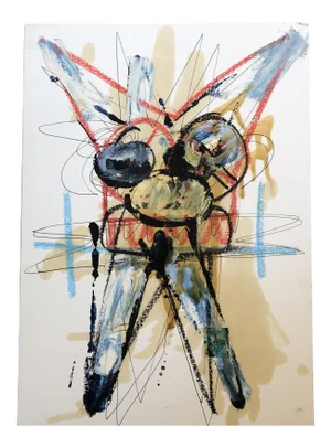 Original Vintage Wayne Cunningham Abstract Figure Oil Painting 1990’s