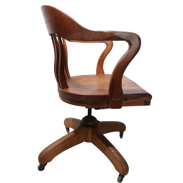 Vintage Bank of England Jury Style Swivel Tilt Office Desk Chair by Marcy- Morris For Sale - Image 10 of 17