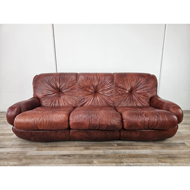 Topp Sofa in Burgundy Leather by Seven Salotti, 1970 For Sale - Image 16 of 16