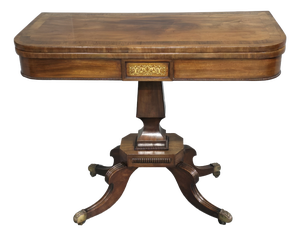 Antique Regency Brass Inlaid Card Table, 1820